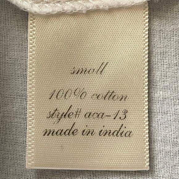 Alya White Tone-on-Tone Embroidered Summer Blouse LARGE Boho Cottagecore - Picture 6 of 8